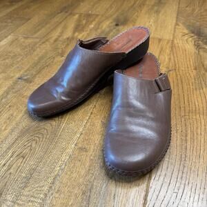 Naturalizer Leather Slip On Clogs Shoes Women's Comfort Brown Open Back Women 10